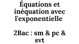 Équation avec l'exponentiel 