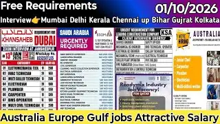 Today Assignment Abroad Time Jobs in Europe Australia Gulf Saudi Kuwait Uae Qatar Oman Fresher also