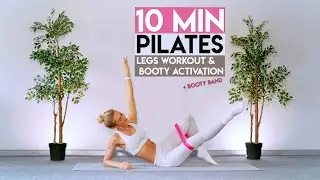 10 MIN PILATES Legs workout & Booty activation + booty band | cellulite, pilates, tights