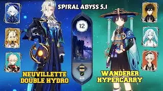Spiral Abyss 5.1 | C0 Neuvillette Premium & C2 Wanderer Hypercarry | Genshin Impact