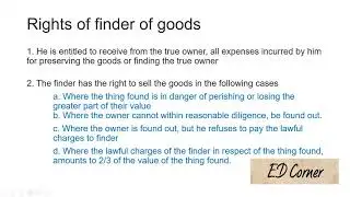 Rights and duty of finder of goods | Finder of goods | perishable goods | Goods