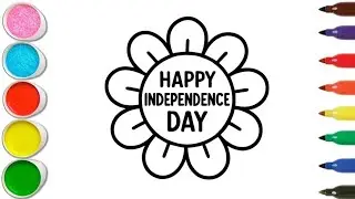 How to Draw a Independence Day Flower For Kids | Easy step by step Drawing tutorial