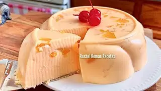 GELATINA CON QUESO Y DURAZNO 🍑 FACIL Y DELICIOSA 😋