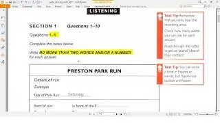 IELTS Listening Problem Solving: Test1-Section1