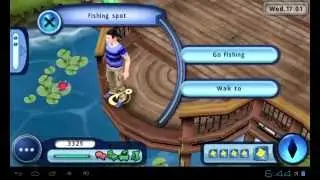 The Sims 3 game play on Android Micromax Funbook Infinity (how to fishing)