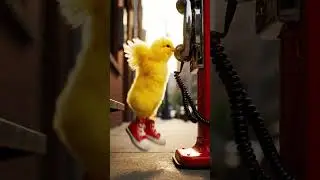 The chick answers the phone #chick #cute #animated #duck #chicken