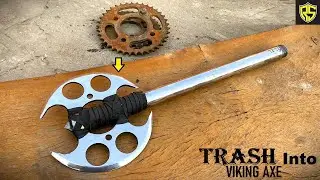 Turning Old Sprocket into Sharp Double Bladed VIKING AXE