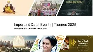 Important Date | Events| Theme | November 2025 | Current Affairs 2025