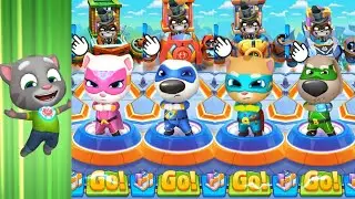 Talking Tom Hero Dash - Lava Tom Vs All Heroes - Defeat Complete Bosses Worlds & Unlock Power Punch