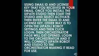 How do you activate UiPath Studio license?