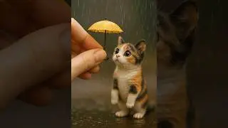 Always help animals:cat walks in the rain #cat #animals #funny #shorts