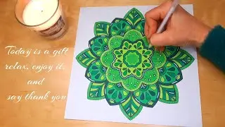 💚 Unwind With Me: Green Mandala #coloring #meditativemandalaart #रंगना