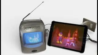 Robot Head Portable TV 80s/90s | Megatech Black & White Retro Design #vintagetv #retro