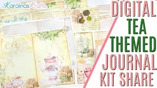 Tea Junk Journal Digital Kit Papers, Junk Journal Digital Kit Flip Through, Tea Themed Journal Pages