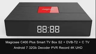 Magicsee C400 Plus Цифровая ТВ Приставка Digital TV box UHD 4K Android SMART DVB-T2 WiFi HDMI CPU