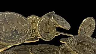 4K FULL HD Free to use video/footage: 3D Bitcoin tumbling on black [Free to use Video Library}