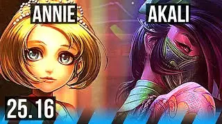 ANNIE vs AKALI (MID) | 10/4/16 | KR Challenger | 25.16