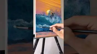 Surfing Waves Acrylic Painting 🎨 #acrylicpainting #art #surf #artist