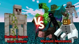 Buffed Super Iron Golem VS Mutant Monsters | 1.20.1 Minecraft Java Mob Battle