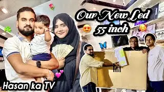 Our New 55 inch Led TV❤️ Sab Ek Sath Gye Kharidne🤝 Hubby Ke Liye Rat 2:00 Bje dinner Bnaya🩷 