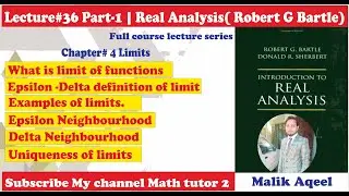 Introduction to real analysis bartle - Ch# 4 section #4.1 Limit of functions with theorems Part 1