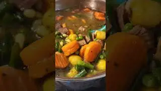 Smoked sirloin vegetable soup. 30 hours in the making.