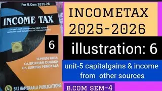 incometax AY 2025-26 Bcom semester-4 unit-5 capitalgains illustration:6 easy explanation ou ku su