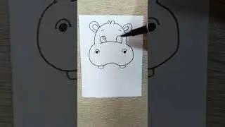 Drawing a HIPPO 👉🦛 #shortsvideo #shorts #short #hippo #hippopotamus #drawing #art #animals #draw