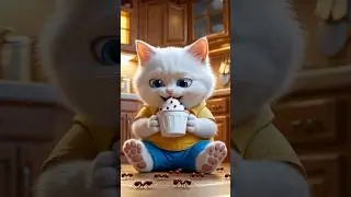 Ant Attack: Kitten's Sweet Treat Turns Sour 🐜🍦 #meow #cartoon #animation #cat #shortsfeed #shorts