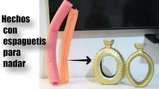 JARRONES DECORATIVOS AMORFOS HECHOS CON ESPAGUETIS PARA NADAR