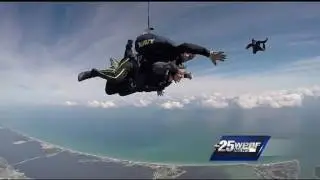 Stephanie Berzinski goes skydiving at the Stuart Air Show