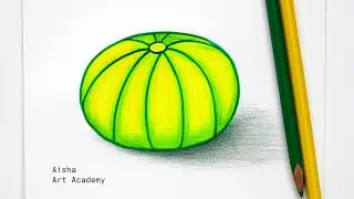 How to draw an easy Melon for Kids and Beginners 