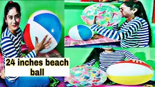 Inflating 24 inch beach balls/ unboxing intex 24 inches beach ball/ how to blow beach ball perfectly