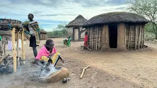 African village  Life#cooking  village Carmel’s milk tea on a rainy day in the village
