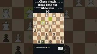 WATCH TILL END. WHITE WINS. BLACK TIME OUT. 1-0 #chess #checkmate #checkmatepatterns