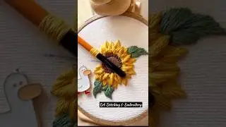 Most gorgeous sunflower hand embroidery #shorts #trending #stitch #embroidery #ytshorts #newstitch