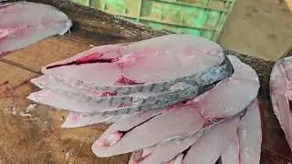 Moodbidri fish market 🐟 # king fish cutting ##
