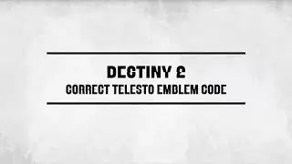 TELESTO EMBLEM CODE + Emblem Showcase - Destiny 2