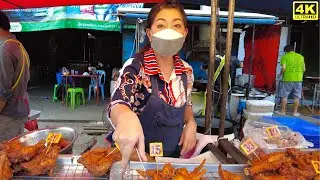 The BEST Fried Chicken in THAILAND !!  4K Walk Tour Thailand.