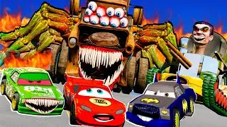 Big & Small McQueen vs Chick Hicks vs Tow Mater vs King Dinoco vs Duch Hudson - BeamNG.Drive