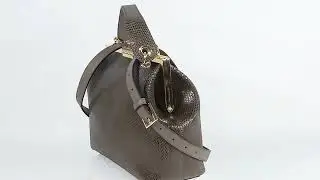 Ivy PatternedLeather Small Single Handle Bag In Coffee