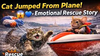 Cat Jumped From Plane 😱 | Mouse Saved Him 🐭💙 | Emotional Rescue Story #catandmouse #cutecat #sadcat 