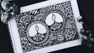 Diya Mandala Art|How to draw Mandala Art with Diya|Diwali Diya Drawing|Tangle Diya Art|Doodle|Diwali