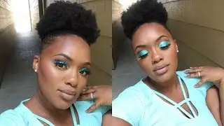 Turquoise Glitter Cut Crease | ItsCherylBarrett