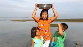 Buhay Probinsya - Picking Fresh Gulaman fresh from the Sea while it's low tide