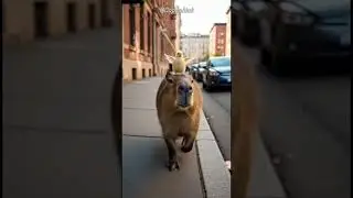 Capybara's New Travel Companion Showed Up Uninvited 🦫🐥 #capybara #animals #wild