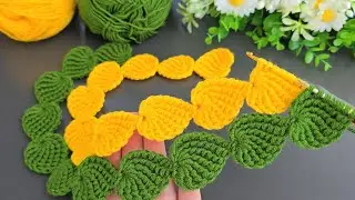 INCREDIBLE 😯 BEAUTIFUL! Very Easy Leafy Hair Band & Bag Handle | Tunisian Crochet Tutorial