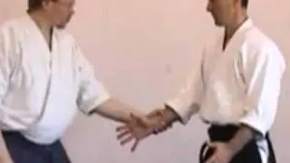 aikido instruction: katate dori gyaku hanmi, nikkyo ura waza, kihon.