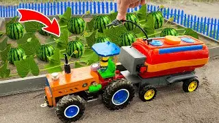 DIY Mini Tractor | Super Fast Watermelon Farming Using a Water Tank Truck | Science Project