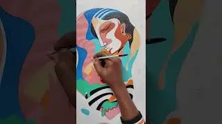 The Abstract Portrait is Done! #shorts #artreveal #final  #abstract #paintingprocess #satisfyingart